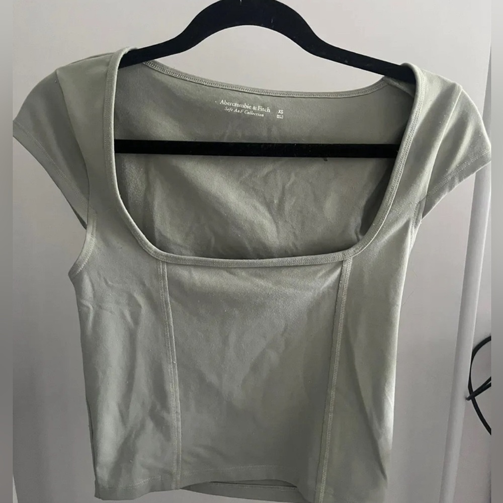 Abercrombie & Fitch Green Square Neck Top